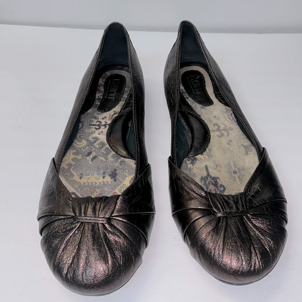 Born Womens Metallic Brown Ballet Flats